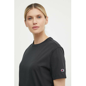 Bombažna kratka majica Champion ženska, črna barva, 117207