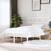 Okvir za krevet od masivnog drva bijeli 150 x 200 cm veliki