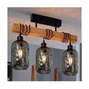 Brilagi - Plafonski luster WOOD GLASS 3xE27/60W/230V borovina/crna/dimno siva