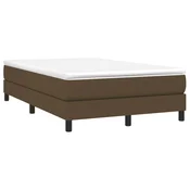 Vidaxl Box spring postelja z vzmetnico temno rjava 120x190 cm blago