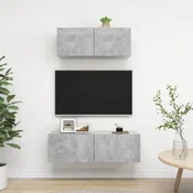 Vidaxl vidaXL 2-delni TV komplet, betonsko siva barva, material na osnovi lesa