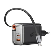 Stenski 40W polnilec Mcdodo FreeGo Series (CH-4281) z izvlečnim USB-C kablom in digitalnim prikazovalnikom - black