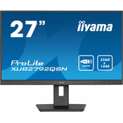 Monitor Iiyama 68,6 cm (27,0") XUB2792QSN-B5 2560x1440 IPS 4ms HDMI DisplayPort USB-C 65W DP-Out 2xUSB3.0 Pivot sRGB99% RJ45
