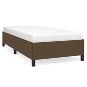 Vidaxl Posteljni okvir brez vzmetnice temno rjav 100x200 cm blago