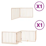 Vidaxl Ograda za pse z vrati zložljiva 6 panelov 480 cm topolovina
