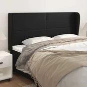 Vidaxl vidaXL Vzglavnik s krilci črne barve 183x23x118/128 cm umetno usnje