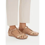 Pikolinos za ženske. 655-0732CLC2 Usnjene sandale P. Vallarta bronze (38), Ravna stran, 1 do 3 cm, Velcro, Priložnostno, Bronasta