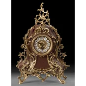 Casa Padrino luxury baroque table clock gold/brown 19 x H. 35 cm - Handmade bronze clock baroque style - Baroque desk clock - Baroque desk decoration - Baroque decorative accessories