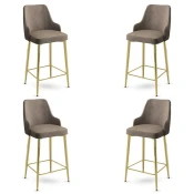 Hanah Home Set barskih stolica Enox, 4 komada, Bež-zlatni