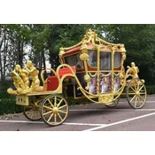 Casa Padrino baroque horse drawn carriage red/multicolor/gold - Magnificent carriage in baroque style - Baroque wedding carriage - Baroque royal carriage - Baroque furniture