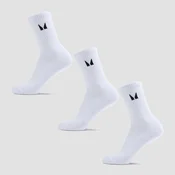 MP Unisex Crew Socks (3 Pack) - White - UK 12-14