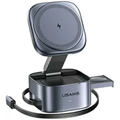 USAMS USAMS 3-V-1 QI2 INDUKTIVNI POLNILEC ZA IPHONE, HITRO POLNJENJE