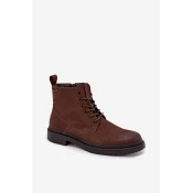 BIG STAR SHOES Suede Warm Ankle Boots For Men With Zipper Big Star OO174229 Brown