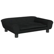 shumee vidaXL Otroški kavč črn 70x45x26 cm žamet