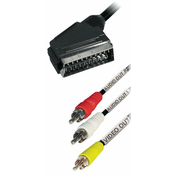 MaxTrack SCART / 3x RCA kabel s stikalom 1,5m