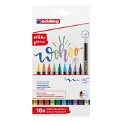 Edding brush flomasteri E-1340, 1-6 mm glitter set 1/10 sortirano ( 08L1340GQ10 )