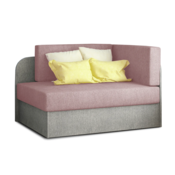 Manjši raztegljiv kavč ROSA, svetlo roza/svetlo siva