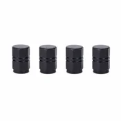 Car 888 Accessories Aluminijumske kapice ventila, 4 komada, Crne