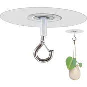 INF Samolepilni stropni kljukci PVC+nerjaveče, prozorni, 5 kos, 10-15kg, (5000296507)