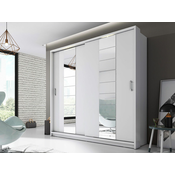 Garderoba Fresno 105 Bela, 215x220x63cm, Vrata omare: Drsna