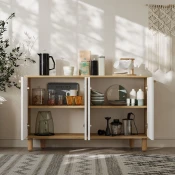 Hanah Home Konzola Venedik, 120x73,6x29,6 cm, Bela-hrast