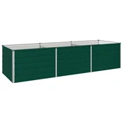 vidaXL Povišana vrtna gredica Zelena 240 x 80 x 55 cm