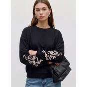 VERO MODA Majica VMVELO ecru/črna