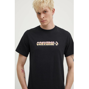Pamučna majica Converse boja: crna, s tiskom, 10026416-A01