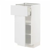 METOD / MAXIMERA Podni element s fiokom/vratima, bela/Stensund bela, 40x37 cm