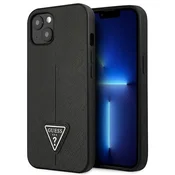 Guess Saffiano Triangle ovitek za iPhone 13 mini, črn