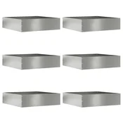 Vidaxl Robovi trave 6 szt. srebrna 50 x 50 x 13 cm Cinkana jeklena