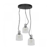 Luster na sajli BANCO 3xE27/60W/230V, okrugao, proziran