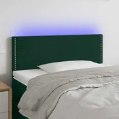 Vidaxl LED posteljno vzglavje temno zeleno 80x5x78/88 cm žamet
