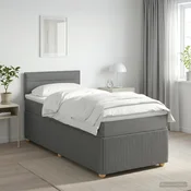 Boxspring krevet s madracem Tamnosiva 90 x 190 cm Tkanina 190 x 90 x 100.5 cm