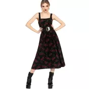 Ženska obleka KILLSTAR - Poisoned Rose - Black/Red - KSRA014627