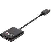 club3D club3D CSV-6200 DisplayPort adapter [1x moški konektor DisplayPort\, USB 3.2 gen. 1 vtičnica mikro B (USB 3.0) - 2x ženski konektor DisplayPort] črna, (20430121)