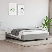 shumee vidaXL Posteljni okvir brez vzmetnice svetlo siv 140x200 cm oblazinjen s blagom
