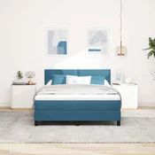 vidaXL vidaXL postelja s box springom in ležiščem temno modra 140x200 cm iz žameta, (22052143)