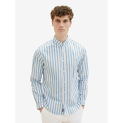 White and Blue Mens Striped Shirt Tom Tailor - Men