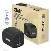 Club3D putni punjač 65W GAN tehnologija, 3 porta (2xUSB-C + USB-A), PPS, Power Delivery(PD) 3.0 Support