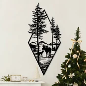 Wallity Zidna dekoracija Moose In The Woods, 39 x 85 cm, Crna