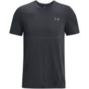 Under Armour Mens UA Rush Seamless Legacy Short Sleeve Pitch Gray/Black S