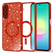 TPU gel maskica Techsuit Luxury Glitter MagSafe za Samsung Galaxy A27 5G - red