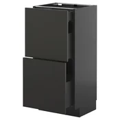 METOD / KNIVSHULT Podni element s 2 fronte/3 ladice, crno-siva/Nickebo mat antracit, 40x37 cm
