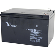Vision Akkus Vision Akkus CP12120D CP12120D svinčeni akumulator 12 V 12 Ah svinčevo-koprenast (ŠxVxG) 151 x 101 x 98mm ploščati vtič, 6,35mm brez vzdrževanja, obst, (20439279)