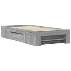 Vidaxl Posteljni okvir siva sonoma 90x190 cm inženirski les