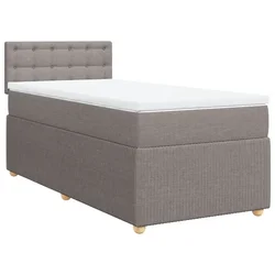 Vidaxl Box spring postelja z vzmetnico taupe 100x200 cm blago