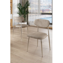 HANAH HOME Set stolica (4 komada) Vina Cappuccino Chrome
