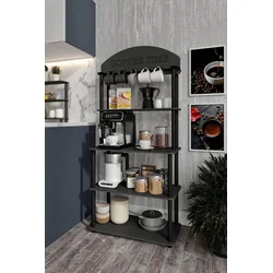 Hanah Home Polica za kafu Time, 34x69x140 cm, Crna