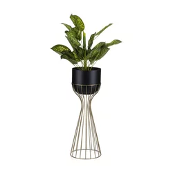Metalna saksija za cveće LOFT 56x20 cm zlatna/crna